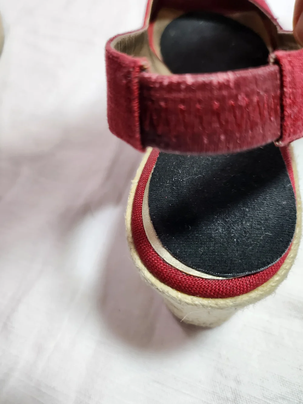 Jessica Simpson Red Canvas Slingback Espadrille Wedge Sandals Size 8